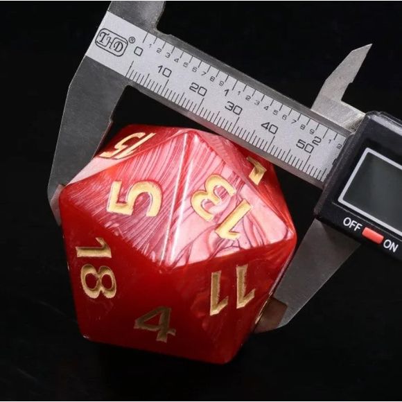 Jumbo Acrylic D20 dice for board games.