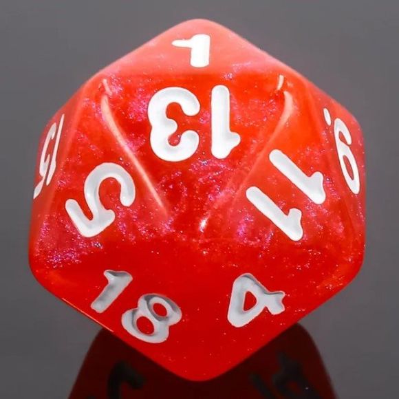 Galactic Dice Acrylic HD Dice Sets - Red Sun (Red & White) Set of 7 Dice | Galactic Toys & Collectibles