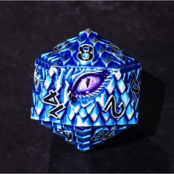 Galactic Dice Premium Dice Sets - Silver & Blue Dragon Set of 7 Dice with Tin | Galactic Toys & Collectibles