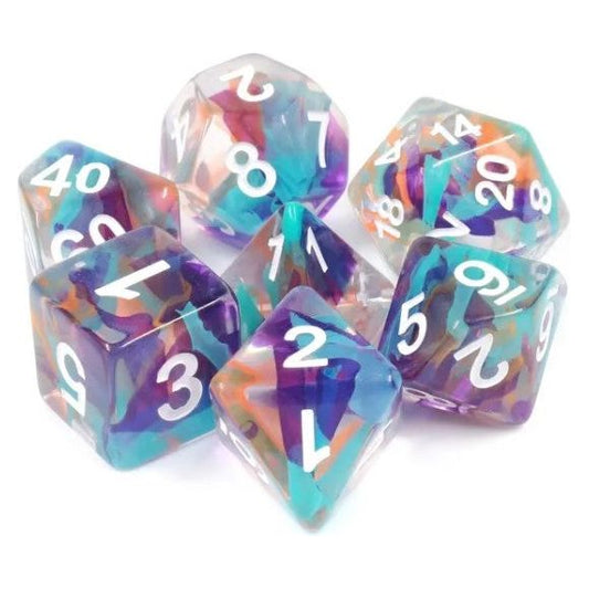 Galactic Dice Premium Dice Sets - Unknown Land Acrylic Set of 7 Dice