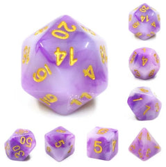 The perfect companion for your gaming needs! These HD acrylic dice are exactly what you've been searching for that upcoming game night with the group. This set includes one of each: d20, d12, d10, d10 (percentile), d8, d6, and a d4 (7 dice in total) in a