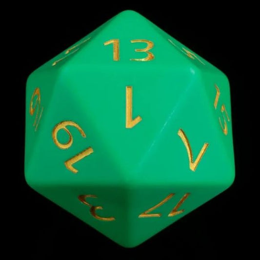 Jumbo Acrylic D20 dice for board games.