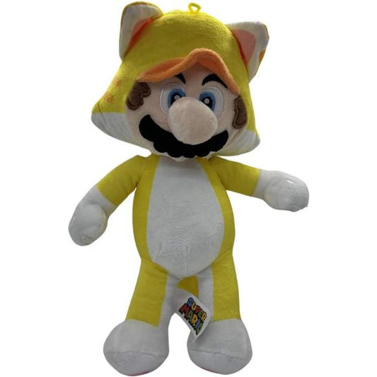 Introducing the Super Mario Cat Mario 12 Inch Stuffed Plush Toy Figure - the purrfect addition to any Super Mario fan's collection! This adorable plush toy features Mario dressed in a charming cat costume, complete with pointy ears, a soft tail, and an adorable expression on his face. Measuring 12 inches tall, this plush toy is the perfect size for snuggling, displaying on a shelf, or taking on adventures in the Mushroom Kingdom. Made from soft and high-quality materials, this plush toy is sure to withstand