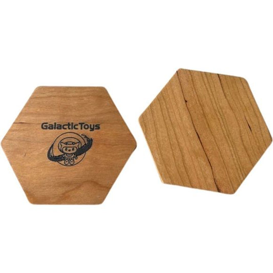 Galactic Toys Hexagonal Wooden Dice Tray - Cherry Wood