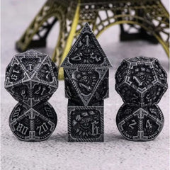 Galactic Dice Premium Dice Sets - Ancient Call Silver Set of 7 Dice with Tin | Galactic Toys & Collectibles