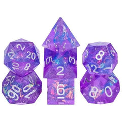 A 7 pcs Polyhedral dice set used for Dungeons and Dragons, MTG , RPG Games etc. The dice included are 1- D4,1- D6,1- D8,1- D10,1- D00,1- D12, and 1- D20