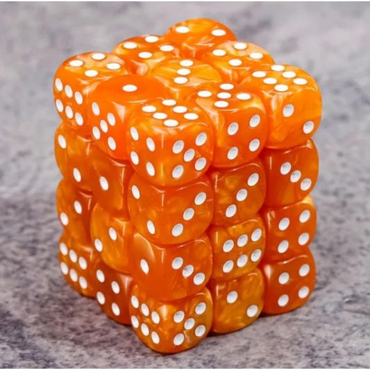 Galactic Dice Premium Dice Sets - D6 Orange Pearl 12mm (36 Count)