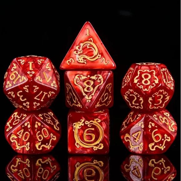 The perfect companion for your gaming needs! These HD acrylic dice are exactly what you've been searching for that upcoming game night with the group. This set includes one of each: d20, d12, d10, d10 (percentile), d8, d6, and a d4 (7 dice in total) in a