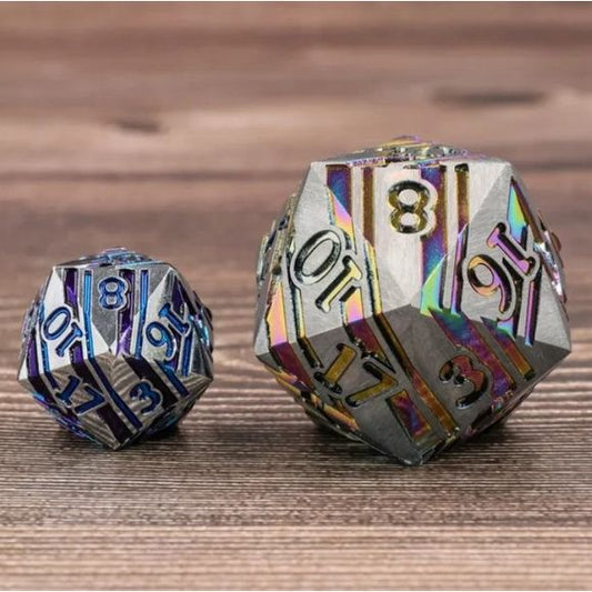 Galactic Dice Premium Dice D20 Titan - Rainbow Steel Metal