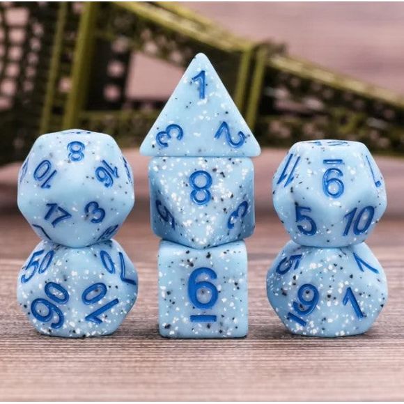 The perfect companion for your gaming needs! These HD acrylic dice are exactly what you've been searching for that upcoming game night with the group. This set includes one of each: d20, d12, d10, d10 (percentile), d8, d6, and a d4 (7 dice in total)