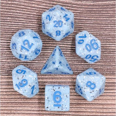 Galactic Dice Premium Dice Sets - Blue Granite Acrylic Set of 7 Dice