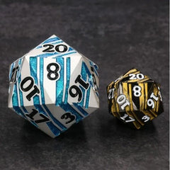 Galactic Dice Premium Dice D20 Titan - Tranquil Lake Blue & Silver Metal | Galactic Toys & Collectibles