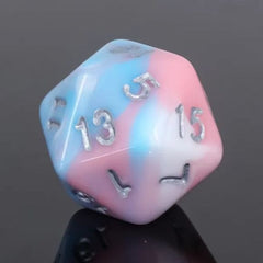 Galactic Dice Premium Dice Sets - Cotton Candy (Pink, Blue & Silver) Acrylic Set of 7 Dice | Galactic Toys & Collectibles