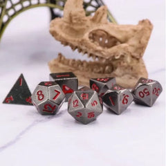 Galactic Dice Mini Metal Dice Sets - Black & Red Set of 7 Dice | Galactic Toys & Collectibles