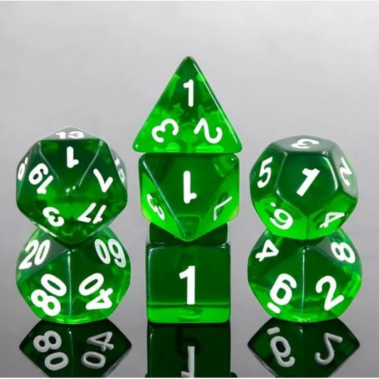 A 7 pcs Polyhedral dice set used for Dungeons and Dragons, MTG , RPG Games etc.
The dice included are 1- D4,1- D6,1- D8,1- D10,1- D00,1- D12, and 1- D20