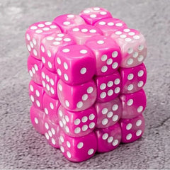 Galactic Dice Premium Dice Sets - D6 Pink & White 12mm (36 Count)