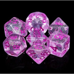 Galactic Dice Premium Dice Sets - Pink World Acrylic Set of 7 Dice