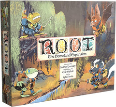Rediscover the Woodland with three brand-new factions and two new maps for Root!

Lilypad Diaspora

Scattered long ago and suppressed ever since, the Lilypad Diaspora now hopes to call the Woodland home. While they work to integrate peacefully, peace is rare in the midst of civil war. As they train their warriors, they must ensure that their desire for safety does not tip into outright aggression. With weapons at the ready, a simple misunderstanding between the Diaspora and the Woodland can flare into vicio