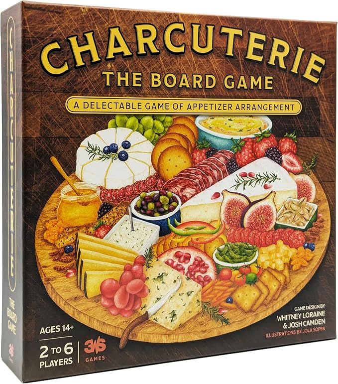 Break out your serving boards, cured meats, and accoutrements as you prepare to create a delicious display of eye-catching appetizers in Charcuterie: The Board Game. Take turns drafting delectable food tiles and arranging them on your board, but carefully consider your placements as you will be judged on your final presentation! Score points for your arrangement and for meeting social criteria that elevate your display into a real crowd pleaser.