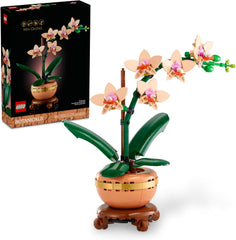 Let your creativity blossom with the LEGO Botanicals Mini Orchid (10343) building kit for adults. This decorative plant makes a great gift for women, men and gardeners. Use adult building blocks to make the DIY orchid as a stunning floral display, complete with a light terracotta flowerpot and a beautiful wood-effect plinth. The lifelike replica features 5 orchids in bloom and a few budding flowers, plus leaves for extra greenery. And it never needs to be watered! Bring the tranquility of nature into any li