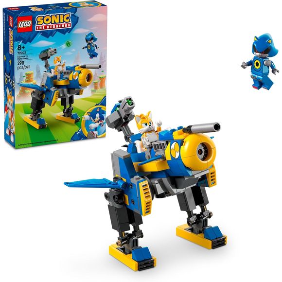Kids and fans of Sonic the Hedgehog collectibles will love this Cyclone vs. Metal Sonic (77002) building set. Boys and girls ages 8 and up can play pretend and create an interactive experience with the features in this toy building set, including a mech that has articulated legs and a turret with a stud shooter. Kids can turn the mech into a flying mech by folding the legs up and rotating them forward. This playset for kids also includes tools for maintenance or repairs. Give this video game building set as