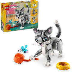 Treat pet-lovers aged 8 and up with this adorable LEGO® Creator 3in1 Playful Cat (31163) building set. The pet toy set features a cute cat toy with a posable head, ears, tail and legs, and accessories including a food bowl, toy mouse and ball of yarn, so kids can play out fun-filled stories.

Girls and boys can build 3 different LEGO animal playsets with the same bricks: a posable cat toy who can sit, stand and pounce; a posable cute dog toy with a bone; and a pigeon toy with breadcrumbs. All 3 scenes make