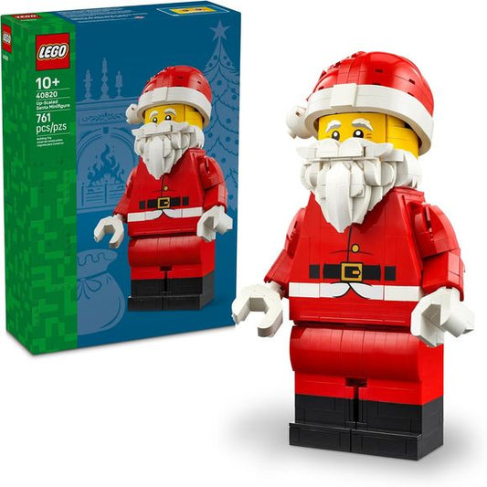 Ho, ho, ho! This fun Christmas toy adds a jolly touch to indoor Christmas decorations and with a LEGO® Santa Claus figure to build. The LEGO Up-Scaled Santa Minifigure set (40820) is a fun way for kids aged 10 and up and adult Christmas lovers to embrace the holiday spirit. It features a LEGO minifigure-style Santa in an up-scaled size to create an eye-catching piece of decor. Just like a traditional minifigure, this model has moving arms and can be posed to sit or stand. Enjoy building the Santa decoration