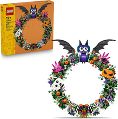 Surprise family, friends and trick-or-treaters with this amazing brick-built LEGO® Halloween Wreath. Enjoy a creative experience with the set’s 617 pieces before hanging this decoration for home on a wall – you can reuse it every year. The colorful Halloween decor features a large bat, pumpkins, a ghost and a spider’s web to help celebrate the haunted holiday season. It makes the perfect gift for kids who enjoy a Halloween activity or adults who love DIY crafts. Age 12+