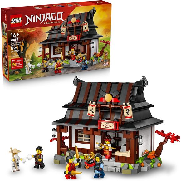 Celebrate the LEGO® NINJAGO® TV show with this Four Weapons Blacksmith 15th Anniversary (71858) building set. Boys, girls and nostalgic fans ages 14 and up will be thrilled that for the first time they can build, display and recreate action with the iconic blacksmith shop – the first-ever location in the pilot episode of the LEGO NINJAGO TV show. Open the ninja toy at the front to reveal a bedroom and a forge packed with details and accessories from the show’s history. Kids can find ninja stickers hidden in