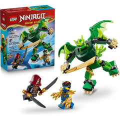 Recreate action-packed scenes from season 4 of the NINJAGO® Dragons Rising TV show with Lloyd’s Dragon Mech Battle Pack (71862), an epic action figure playset for boys and girls ages 6 and up. This building set features a battle dragon mech with posable arms, hands, legs, feet, wings and tail and an opening cockpit with room for a minifigure and a sword accessory. Equip the 3 minifigures with their weapon accessories and role-play epic good vs. evil battle: Lloyd with his golden sword, Jay with a set of cla