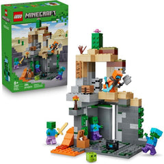 Gaming fans take on a horde of Minecraft zombies with the LEGO Minecraft Zombie Dungeon (21587) building toy for boys and girls ages 8 years old and up. This building playset with toy figures is set in the Minecraft desert biome and features a zombie dungeon filled with Minecraft figures, authentic gaming accessories, plus fun features. The dungeon action features a Wastelands Wanderer – equipped with a diamond pickaxe, mace and netherite armor – a slime and 3 zombies, including one with enchanted leggings