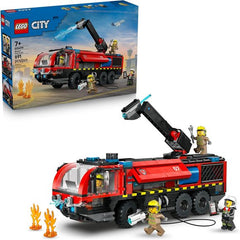 Roll out for high-stakes rescue missions with the LEGO City Airport Fire Truck (60499) building toy for kids ages 7 years old and up. This realistic fire truck toy features a 360° rooftop extinguisher, opening side equipment bays and tool storage compartments. Kids can turn a dial to steer the truck, launch water elements from the extinguisher and remove the engine for repairs. The toy fire truck comes with 6 chunky rubber tires and a detailed cockpit with seating for 4 firefighter minifigures. Just add a s