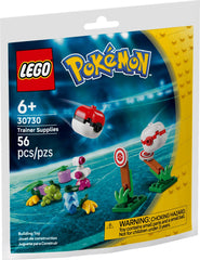 LEGO® Pokémon™ Trainer kit with a Poké Ball, Premier Ball, berries, fruits and a potion. There are even targets to practice your Poké Ball throwing skills!

Age 6+