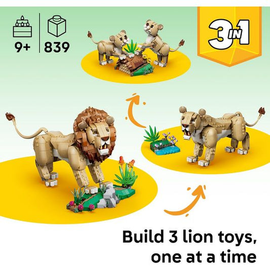 LEGO Creator 31386 3 in 1 Wild Animals: Majestic Lion Building Kit