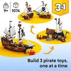 LEGO Creator 31387 3 in 1 Iconic Pirate Ship Building Kit