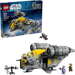 Launch into action-packed battles with the LEGO® Star Wars™ The Razor Crest™ (75447) building toy for kids. Recreate the iconic starship in the same design and striking color scheme as seen in Star Wars: The Mandalorian and Grogu™. This Star Wars vehicle is easily accessible for play with The Mandalorian, Colonel Ward, Zeb Orrelios and Imperial Remnant Stormtrooper LEGO minifigures and Grogu LEGO figure. Lift off the cockpit canopy, open the side panels to access the engine and cargo compartment and fold do