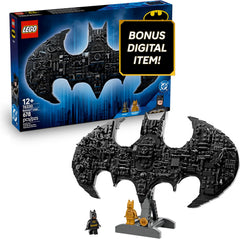 Send out the ultimate Bat-Signal with this LEGO DC Batman: Batman Logo (76330) building set gift for boys, girls and kids ages 12 years old and up. Celebrating the 20 years of LEGO DC Batman, this collectible piece of room decor features the iconic symbol with 2 minifigures and a host of accessories. Display the Batman signal on its stand or mounted on a wall using the built-in support. The model is decorated with well-known items from the DC Universe which can be detached and repositioned, including Batara