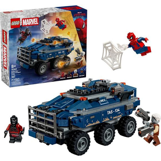 Fuel kids’ Super Hero role-play adventures with the Spider-Man Prison Transport Chase (76349). This dynamic gift idea for boys and girls ages 8 years old and up features Spider-Man, Tombstone, Tarantula and a DODC Guard in action in and around the iconic vehicle from Spider-Man: Brand New Day. Inspire imaginative play with minifigure accessories: Spider-Man has hand-held spider webs, Tombstone has 2 stud shooters, Tarantula has spiked hands and feet, and the DODC Guard has handcuffs and a nonfunctioning sho