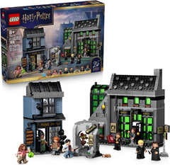 Play out spellbinding adventures in Knockturn Alley™ Wizarding Shops (76471) with this LEGO® Harry Potter™ building set for kids. Find enchanting artifacts inside Borgin and Burkes, including a Vanishing Cabinet and cursed Opal Necklace. Access the shop through the Floo Network and activate the grabbing Hand of Glory, as seen in Harry Potter and the Chamber of Secrets™. Discover cauldrons of all sizes in Potage’s Cauldron Shop, including a ‘self-stirring’ magic cauldron. The 2 shops can be connected to each