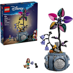 Surprises await kids ages 9 years old and up in this LEGO Disney Sally's Flowerpot (43288) building toy. This flower building set, inspired by Tim Burton's The Nightmare Before Christmas, sparks play with 2 LEGO Disney characters: Sally and a little black cat. There's a flowerpot with 2 brick-built flowers, hidden rooms and graphic stickers inside and out. The interior space also includes a basket, cauldron, buildable table and much more. The characters can fit inside for storage after play. This building t