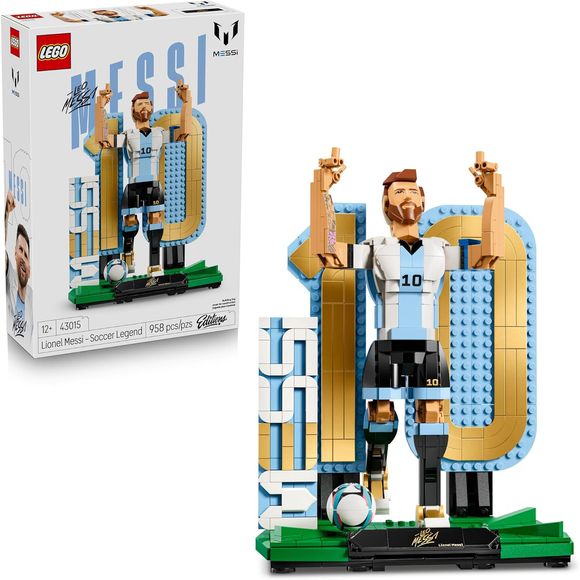 Create a tribute to a sports icon with the LEGO® Editions Lionel Messi – Soccer Legend (43015) building set for boys, girls and soccer fan ages 12 and up. Kids can admire the legendary Messi as they assemble this highly detailed model and enjoy 2 building options – creating the figure in Messi’s signature victory pose or a dynamic running pose. The victory pose shows Messi pointing toward the sky after scoring a goal, while the running pose shows him dribbling a ball across a field. The set also includes a