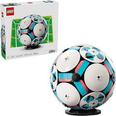 Kick-off kids' creativity with the LEGO Editions Soccer Ball (43019) building set for boys and girls ages 10 and up. Packed with details, it lets fans create an almost 1:1 LEGO soccer collectible based on the size 5 ball used in official soccer games. The set includes LEGO Technic elements to achieve a rounded shape, and the outside of the ball features 6 stylish deco discs. Inside, an exciting mini stadium celebration scene is waiting to be discovered. Kids can press a button to reveal the moment of celebr