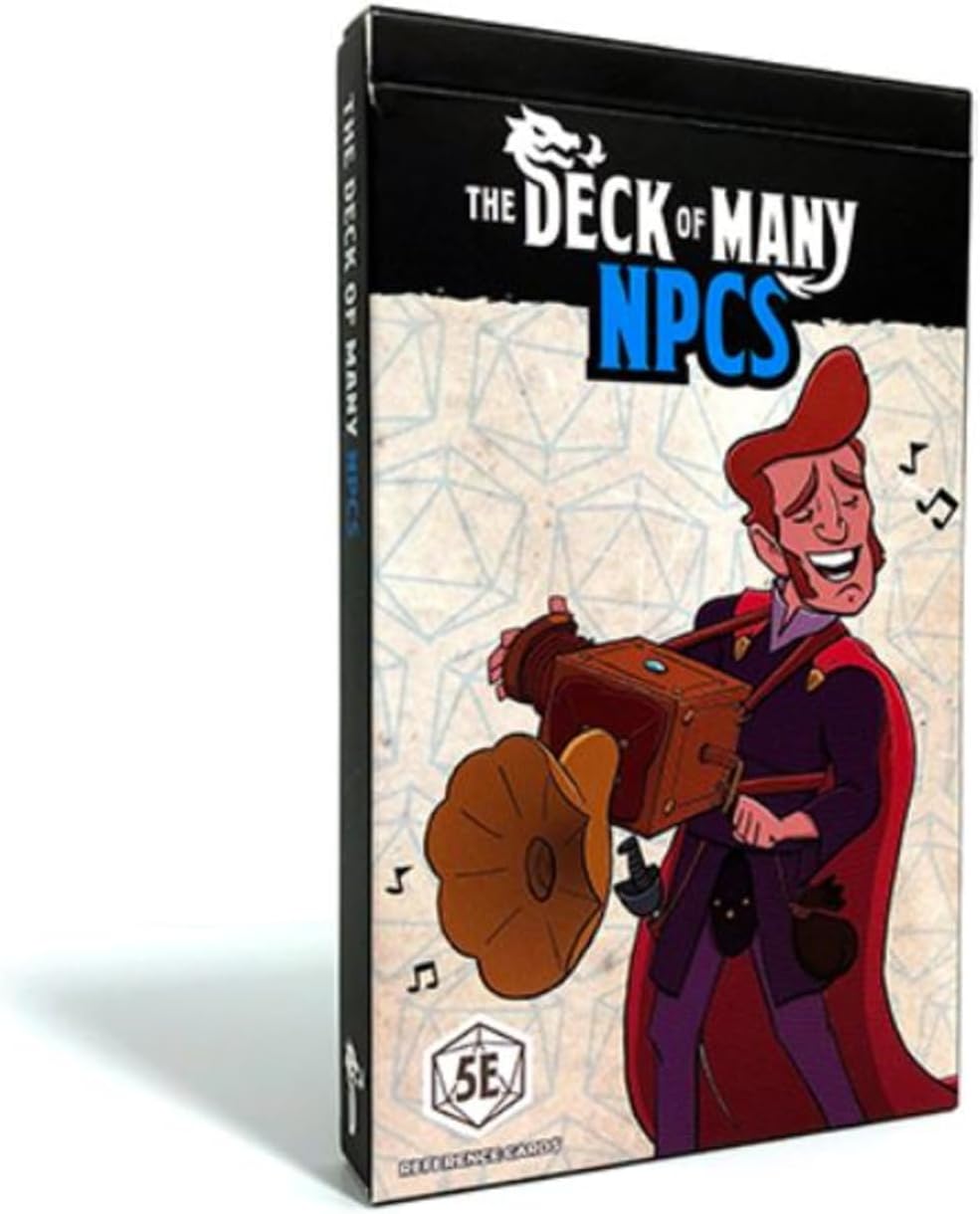 The Deck of Many is a tool used to assist Game Masters in their DND 5e role-playing campaigns, freeing them from traditional reference books and allowing them to only bring the reference they need. Each card features original artwork and easy to reference information. Hit Point Press would like to remind our customer base that selling on Amazon or other 3rd party online platforms is against the company policy of Hit Point Press.