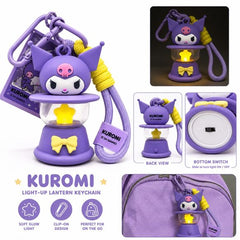 Add a little mischievous charm to your everyday carry with this adorable Kuromi Light-Up Lantern Keychain! Featuring Kuromi perched atop a miniature lantern, this collectible accessory combines Sanrio style with a warm glowing LED light. Inside the lantern, a star-shaped light creates a cozy glow, making it a fun decoration for backpacks, purses, key rings, and more.

Complete with a matching wrist strap and sturdy carabiner clip, this compact lantern is easy to take anywhere. Simply slide the switch on the