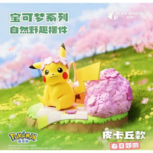 Langbowang Pokemon Nature Adventure Series PVC Figure Statue - Pikachu