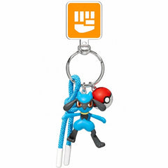 Bring the Aura Pokémon along on every adventure with this adorable Riolu Keychain! Featuring a detailed 3D Riolu figure in its signature blue and black coloring, this collectible accessory captures the energetic Fighting-type Pokémon in a fun and portable design.

Attached to a sturdy metal key ring, the keychain also includes a classic Poké Ball charm and matching blue wrist strap for added style and convenience. Made from durable PVC with vibrant colors and character-accurate details, this Riolu keychain