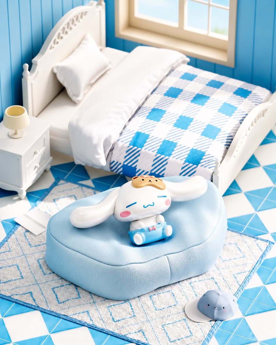 Bring a cozy touch of Sanrio charm to your collection with the Langbowang Holly Box Sanrio Characters Cozy Sofa Series Figure – Cinnamoroll! This adorable collectible features Cinnamoroll relaxing on a soft blue sofa in a beautifully detailed miniature room scene, capturing the character's sweet and peaceful personality.

Part of the Holly Box Cozy Sofa Series, this high-quality figure showcases charming details, soft pastel colors, and premium craftsmanship. Whether displayed on a desk, bookshelf, nightsta