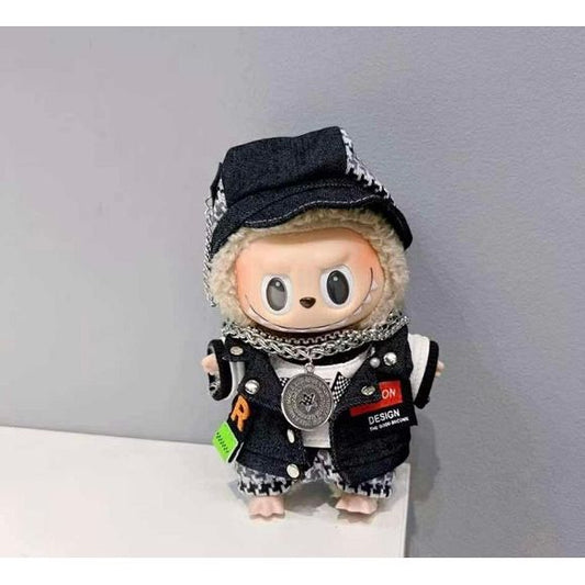 Feel the need for speed with this outfit. Outfit includes shorts, shirt with checkered flags, vest, hat and chain. Family is the most important thing to a Labubu. Customize and accessorize yours today! Labubu not included.