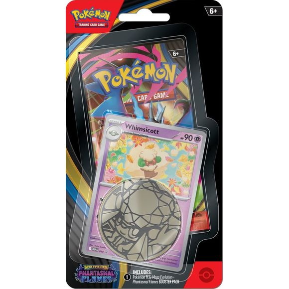 Checklane Blister contains: 1 Mega Evolution- Phantasmal Flames Booster Pack, 1 promo card (random), and a code card for Pokemon TCG Live.