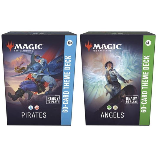 Release Date: Jan 22, 2026
Lorwyn Eclipsed 60-Card Theme Deck [Set of 2] contains 1 of each themed Lorwyn Eclipsed 60-Card Theme Deck: Pirates and Angels.
Jump into the fray with a 60-card deck that's pre-built for exciting, themed battles! Standard is Magic: The Gathering's most-played 60-card Constructed format, where players build decks from the most recently released sets. Dynamic gameplay and evolving strategies make Standard one of the most fun and popular ways to play Magic!

Pirates come from the la